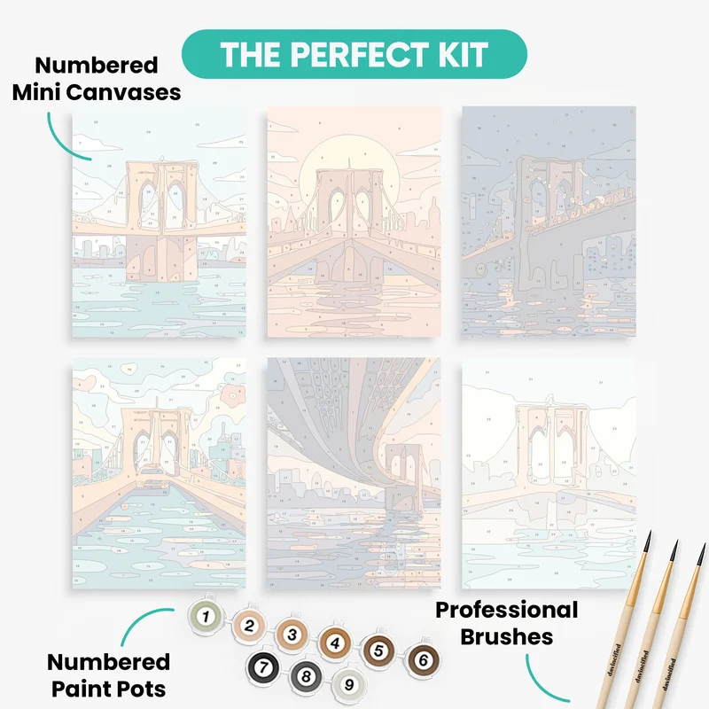 Brooklyn Bridge - Mini Paint by Numbers Set