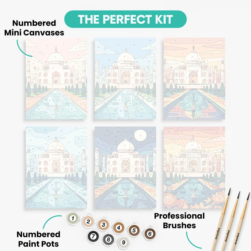 Taj Mahal - Mini Paint by Numbers Set