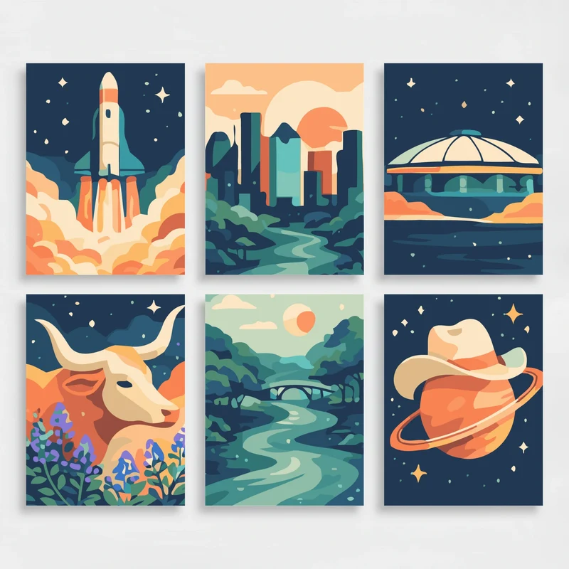 Houston Explorer - Mini Paint by Numbers Set