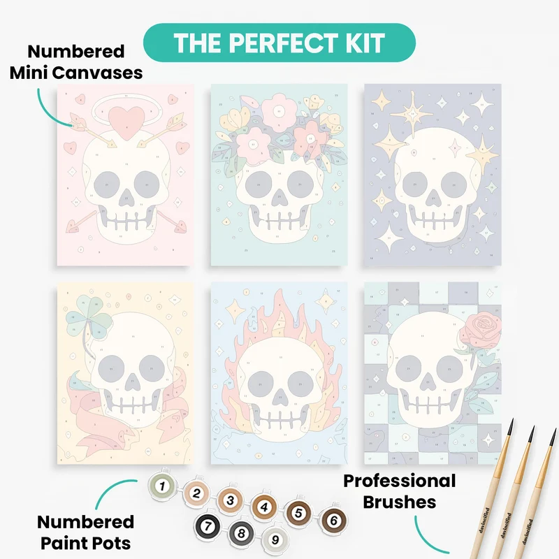 Skulls - Mini Paint by Numbers Set