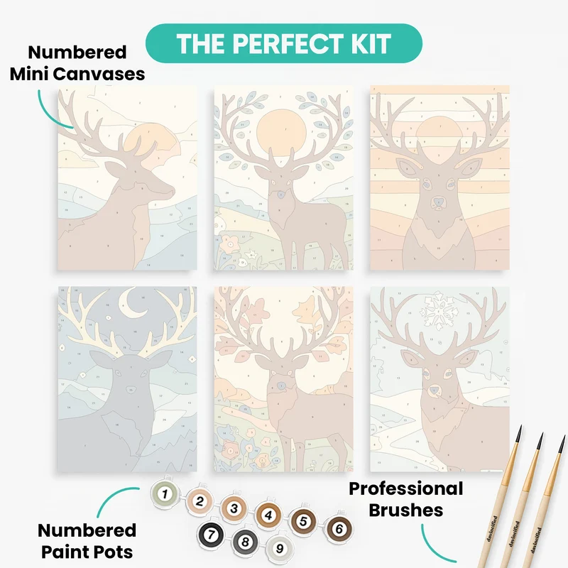 Elk - Mini Paint by Numbers Set