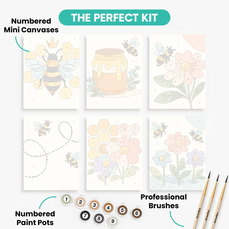 Bees - Mini Paint by Numbers Set