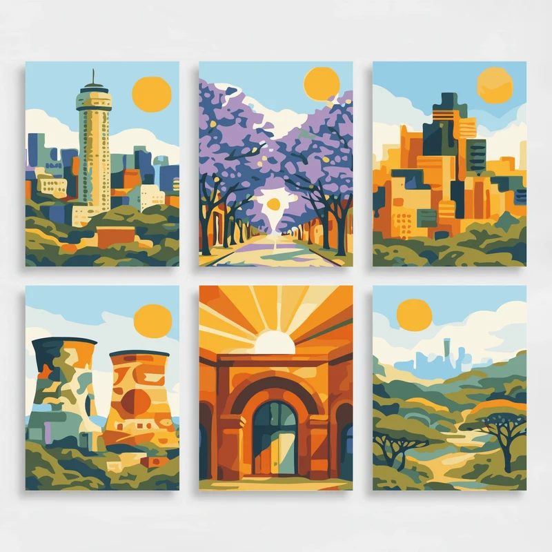 Urban Landscapes - Mini Paint by Numbers Set