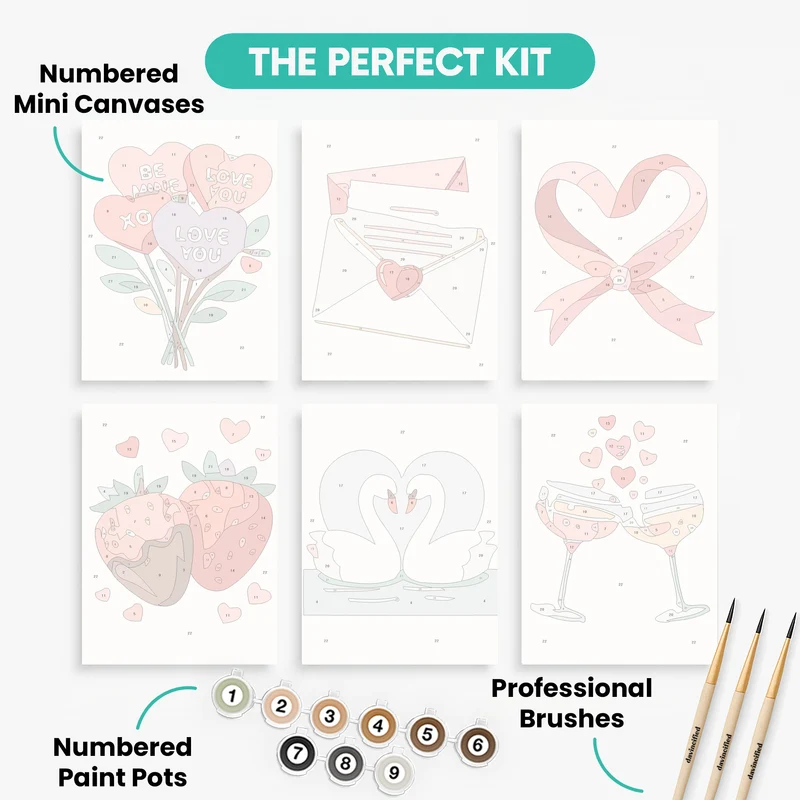 Valentines Day - Mini Paint by Numbers Set