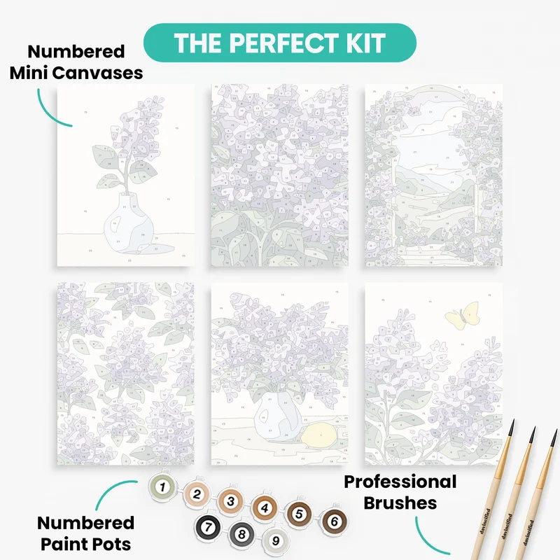 Lilacs - Mini Paint by Numbers Set