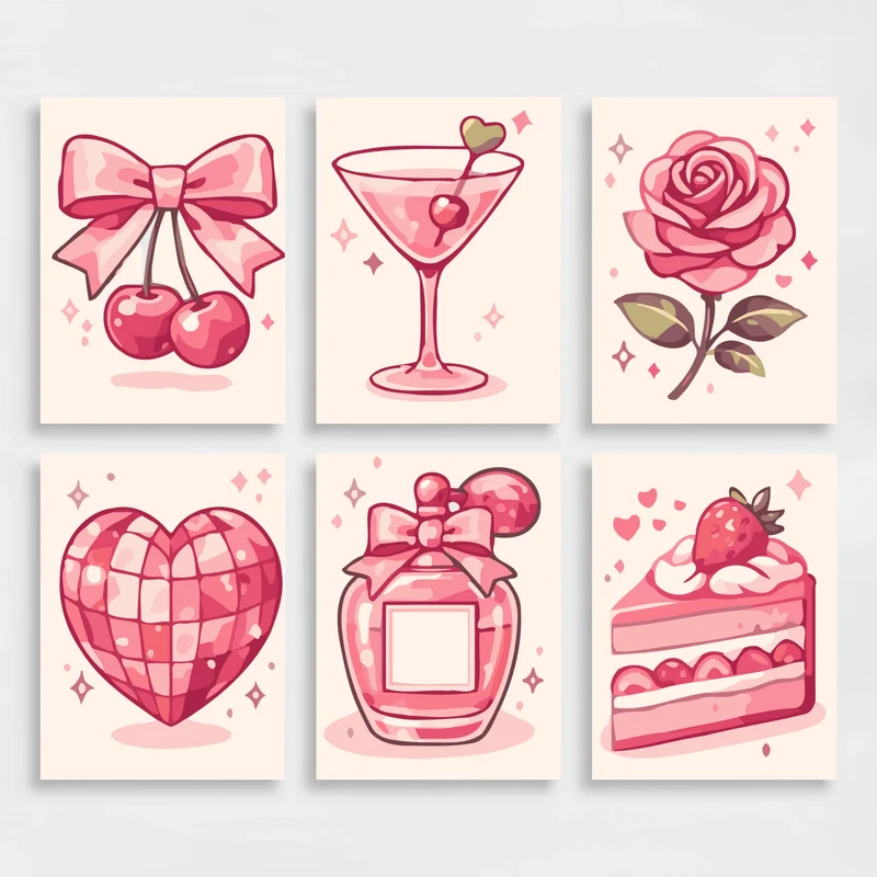 Sweet Romance - Mini Paint by Numbers Set