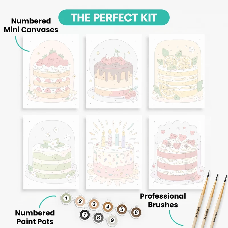 Cakes - Mini Paint by Numbers Set
