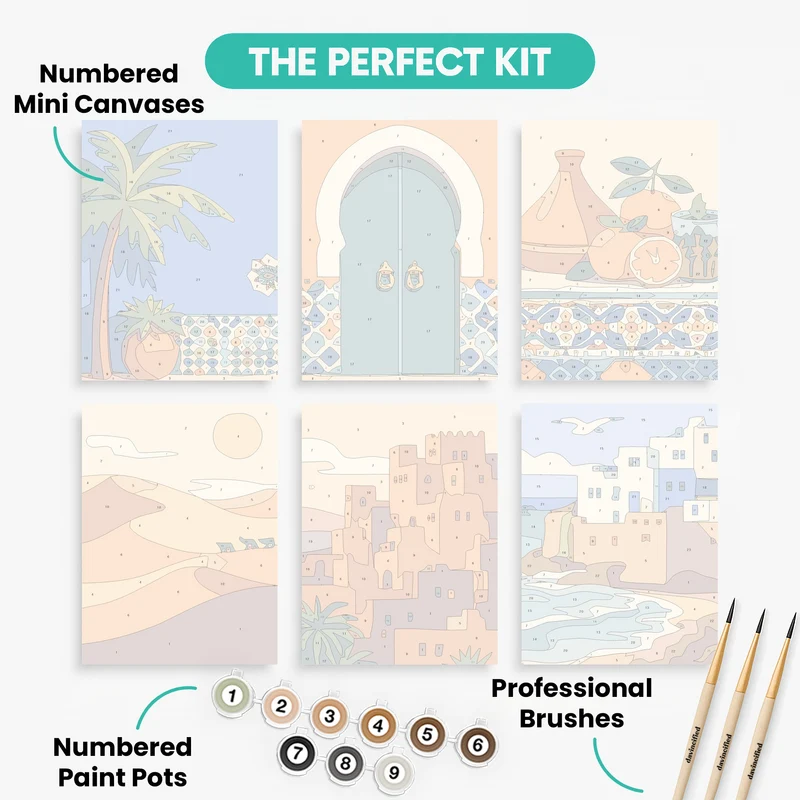 Moroccan Journey - Mini Paint by Numbers Set