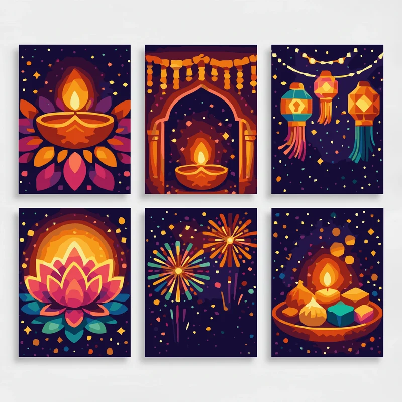 Diwali - Mini Paint by Numbers Set