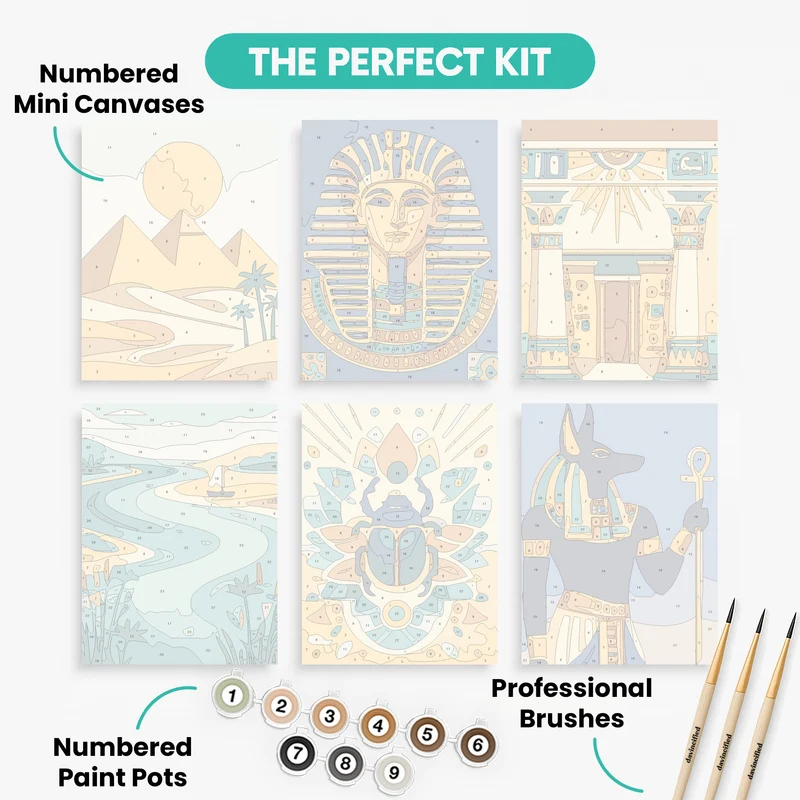 Egyptian Civilization - Mini Paint by Numbers Set