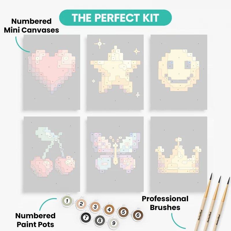 Pixel Party - Mini Paint by Numbers Set
