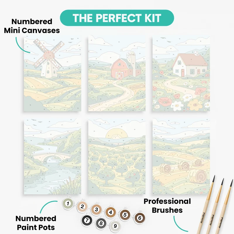 Countryside - Mini Paint by Numbers Set