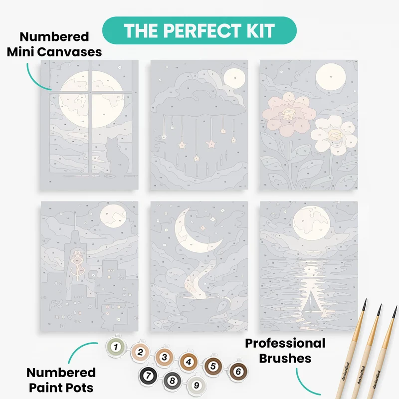 Moonlight Dreams - Mini Paint by Numbers Set