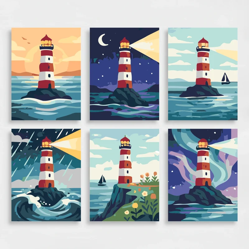 Coastal Beacon - Mini Paint by Numbers Set
