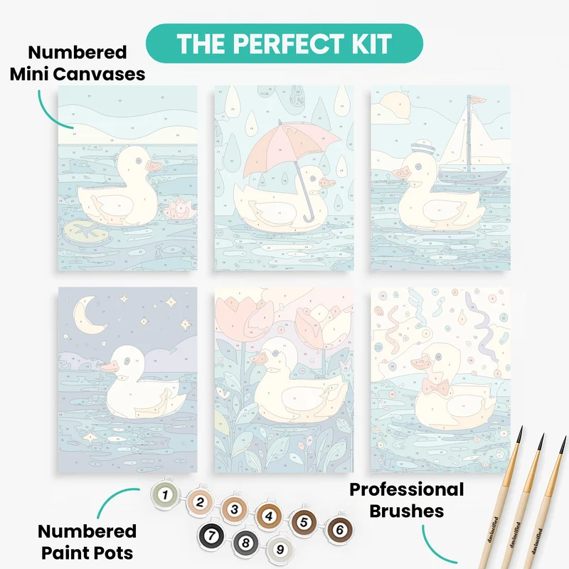 Adorable Ducky Adventures - Mini Paint by Numbers Set