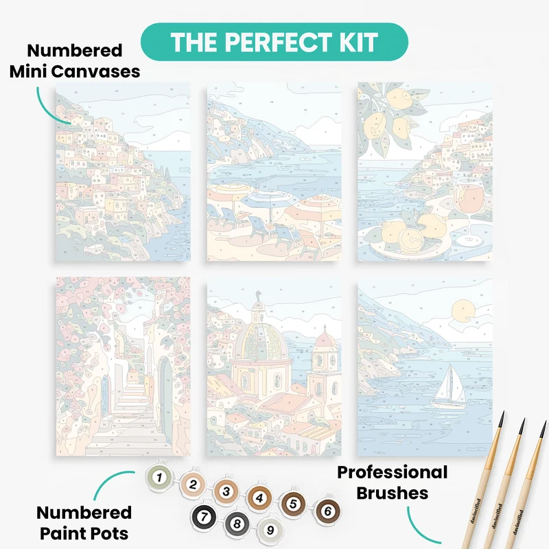 Positano - Mini Paint by Numbers Set