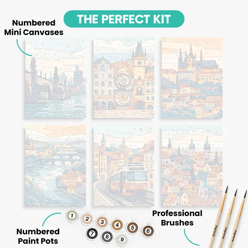 Prague - Mini Paint by Numbers Set