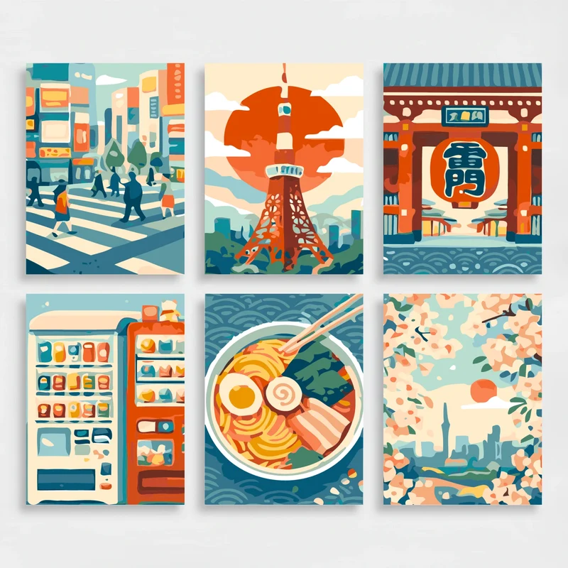 Tokyo - Mini Paint by Numbers Set