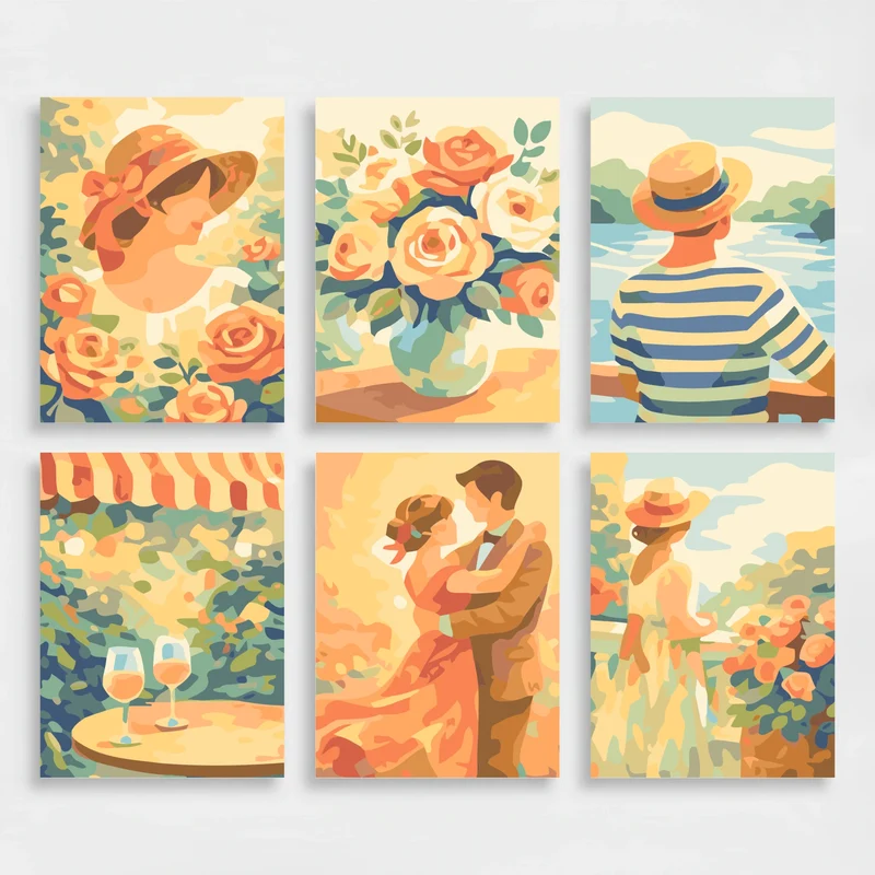 Impressionist Summer Romance - Mini Paint by Numbers Set