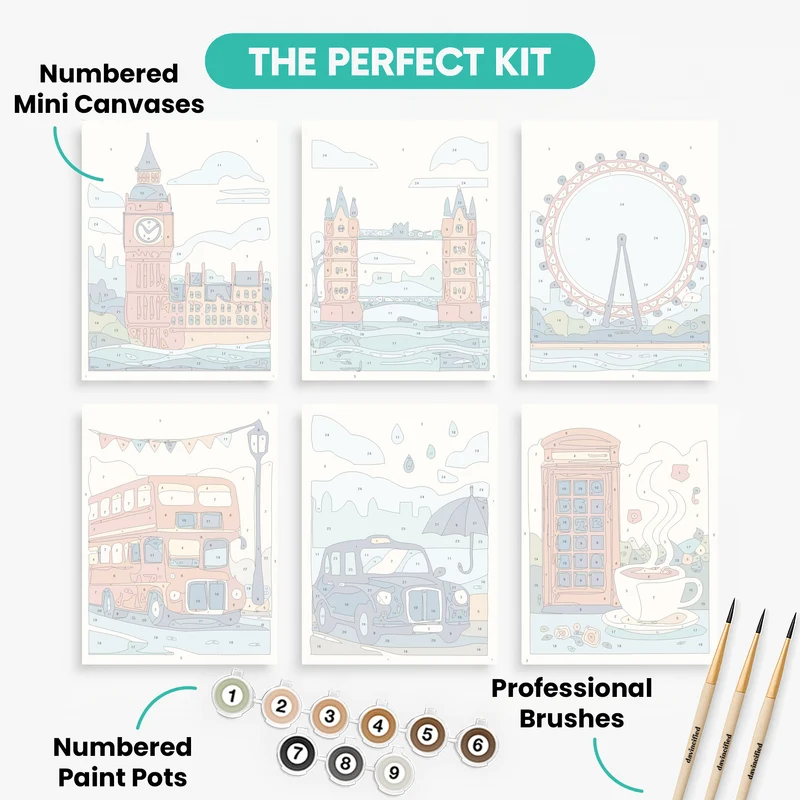 London Landmarks - Mini Paint by Numbers Set