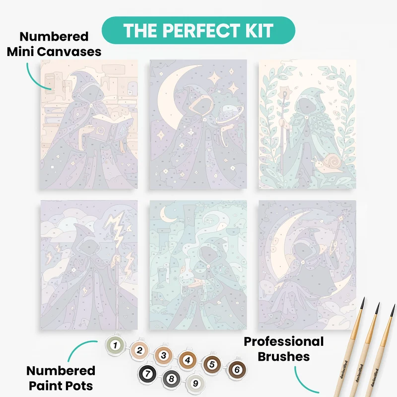 Mystic Wizards - Mini Paint by Numbers Set