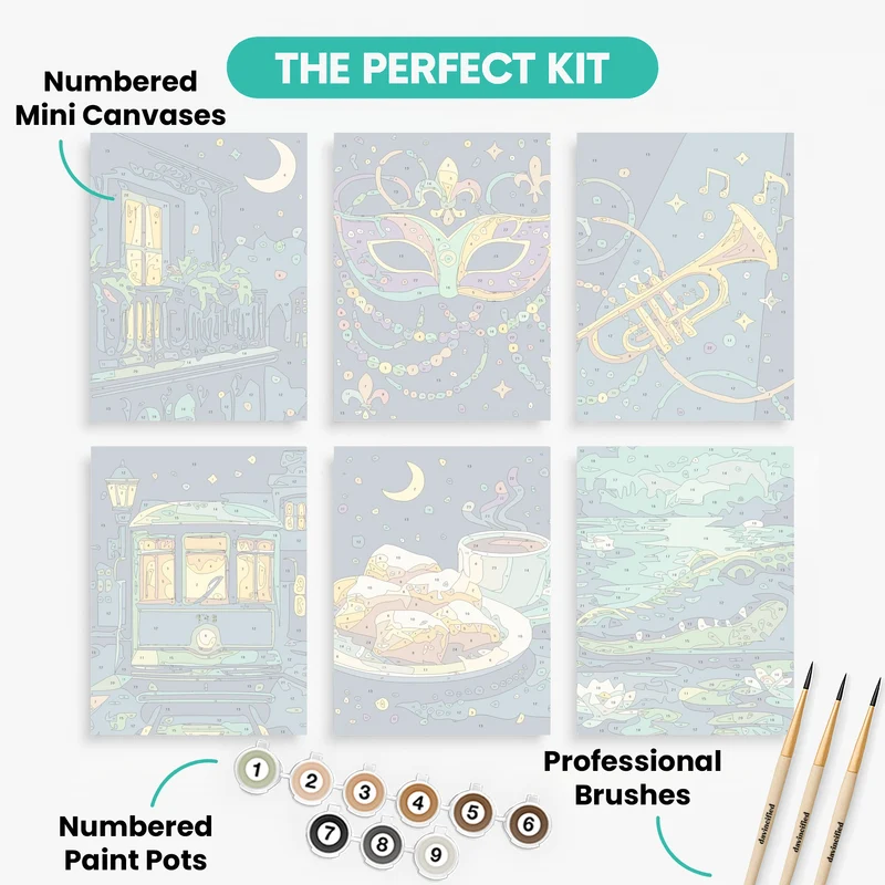 New Orleans - Mini Paint by Numbers Set