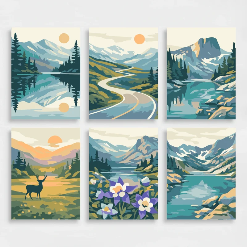 Rocky Mountain National Park - Mini Paint by Numbers Set