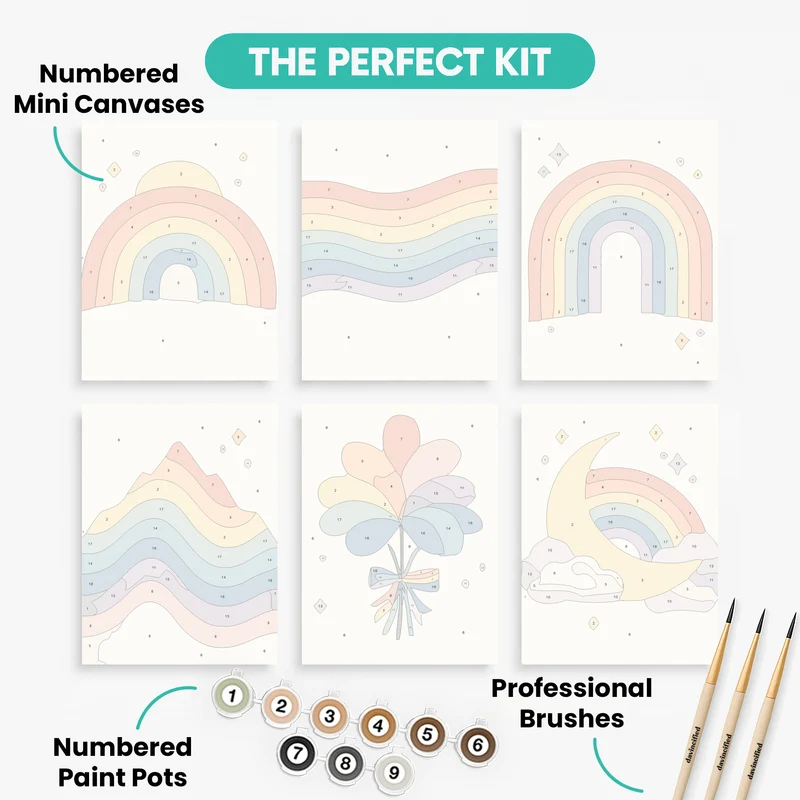 Rainbows - Mini Paint by Numbers Set