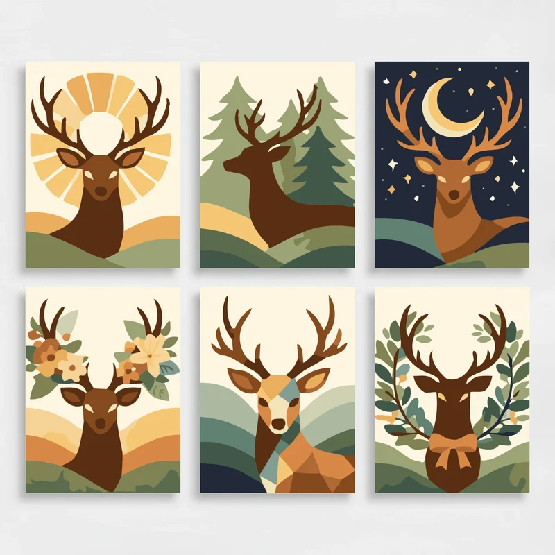 Majestic Deer - Mini Paint by Numbers Set