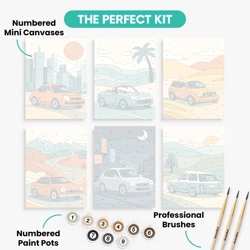 Cars - Mini Paint by Numbers Set