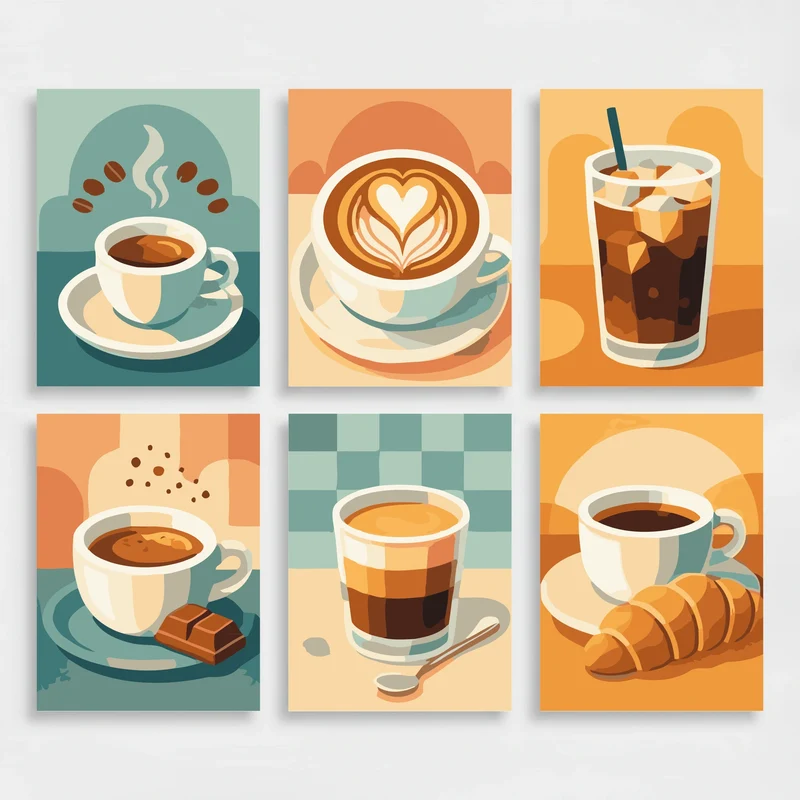 Coffee Lover's Collection - Mini Paint by Numbers Set
