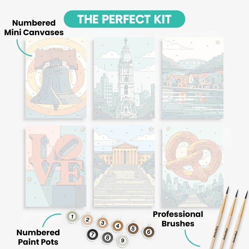 Philadelphia - Mini Paint by Numbers Set