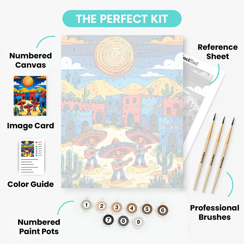 Mexican Fiesta Village - Paint by Numbers Kit