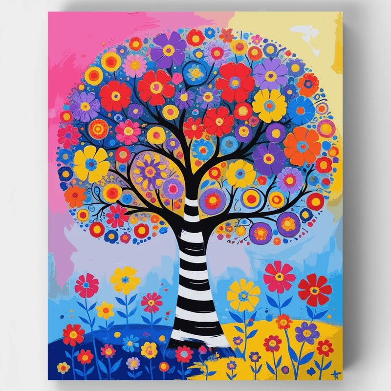 Vibrant Flower Tree - Paint by Numbers Kit