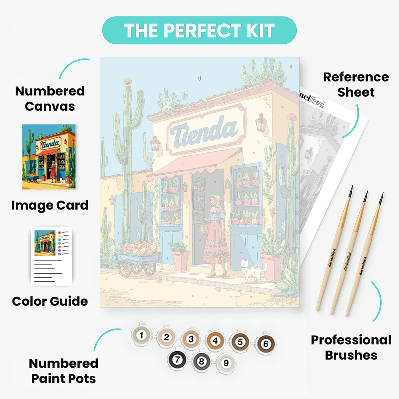 Mexican Village Store - Paint by Numbers Kit
