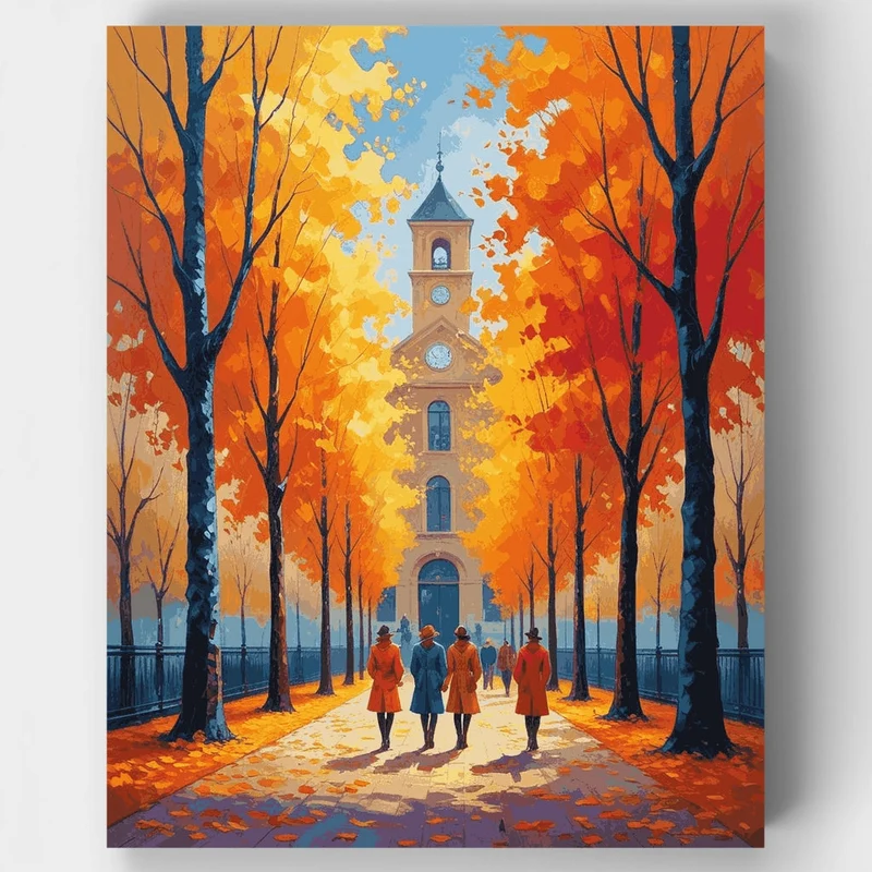 Autumn Church Tower - Paint by Numbers Kit