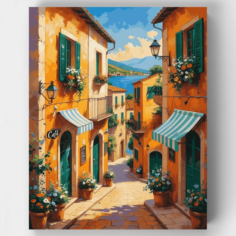 Italian Coastal Village - Paint by Numbers Kit