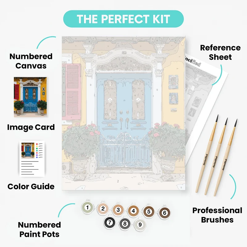 Mediterranean Blue Door - Paint by Numbers Kit