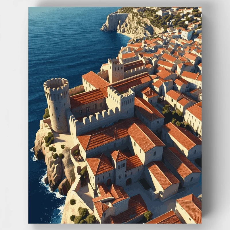 Coastal Medieval Fortress - Paint by Numbers Kit
