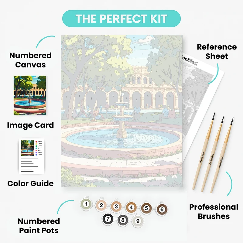 Courtyard Fountain - Paint by Numbers Kit