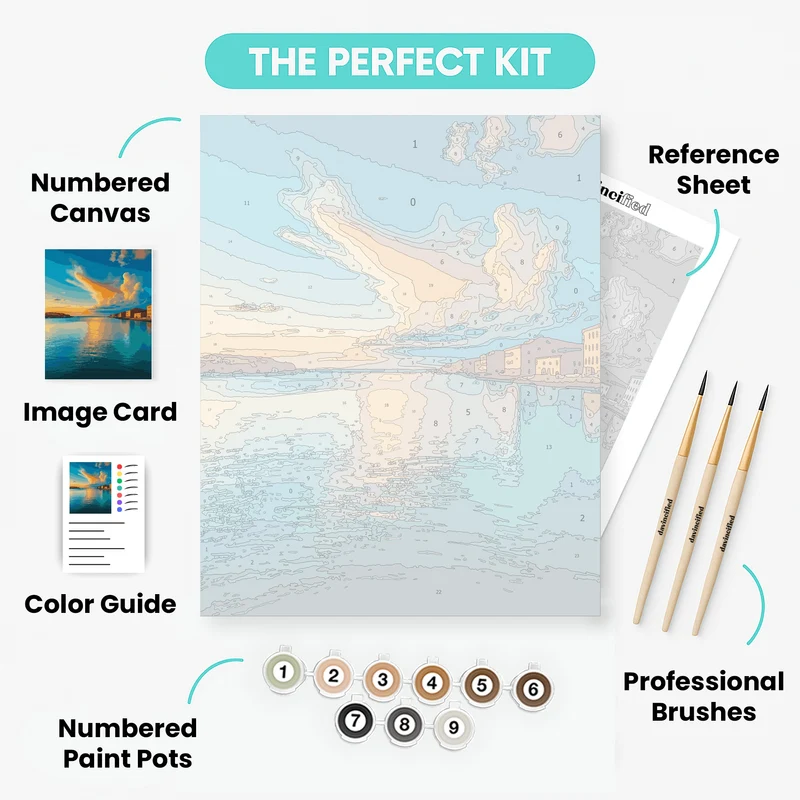 Mediterranean Coastal Sunset - Paint by Numbers Kit