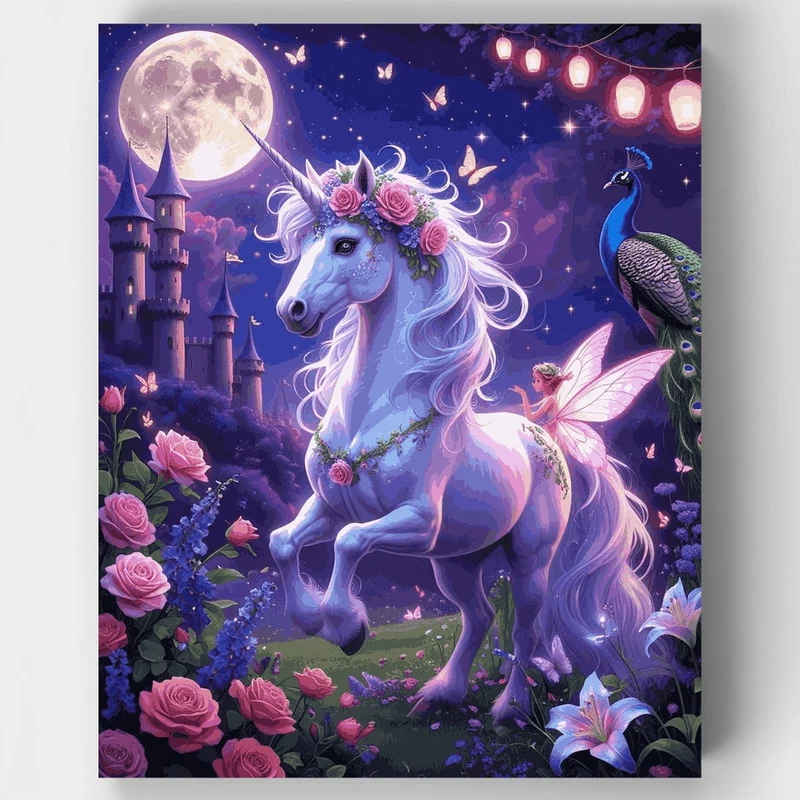Enchanted Unicorn Garden - Paint by Numbers Kit