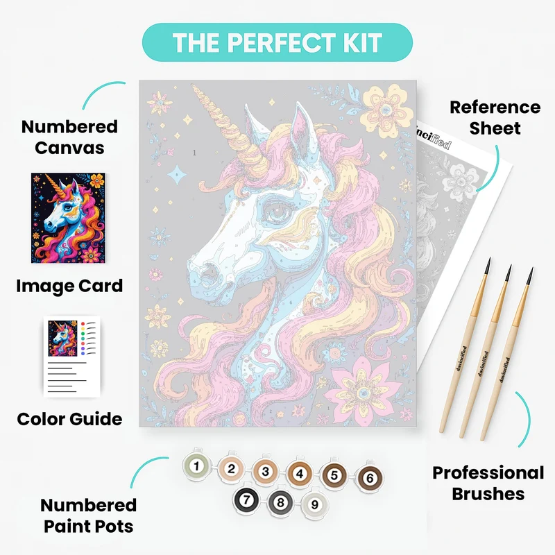 Magical Rainbow Unicorn - Paint by Numbers Kit