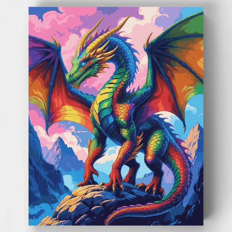 Rainbow Dragon - Paint by Numbers Kit
