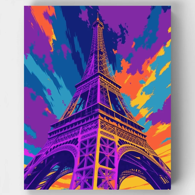 Eiffel Tower Pop Art - Paint by Numbers Kit