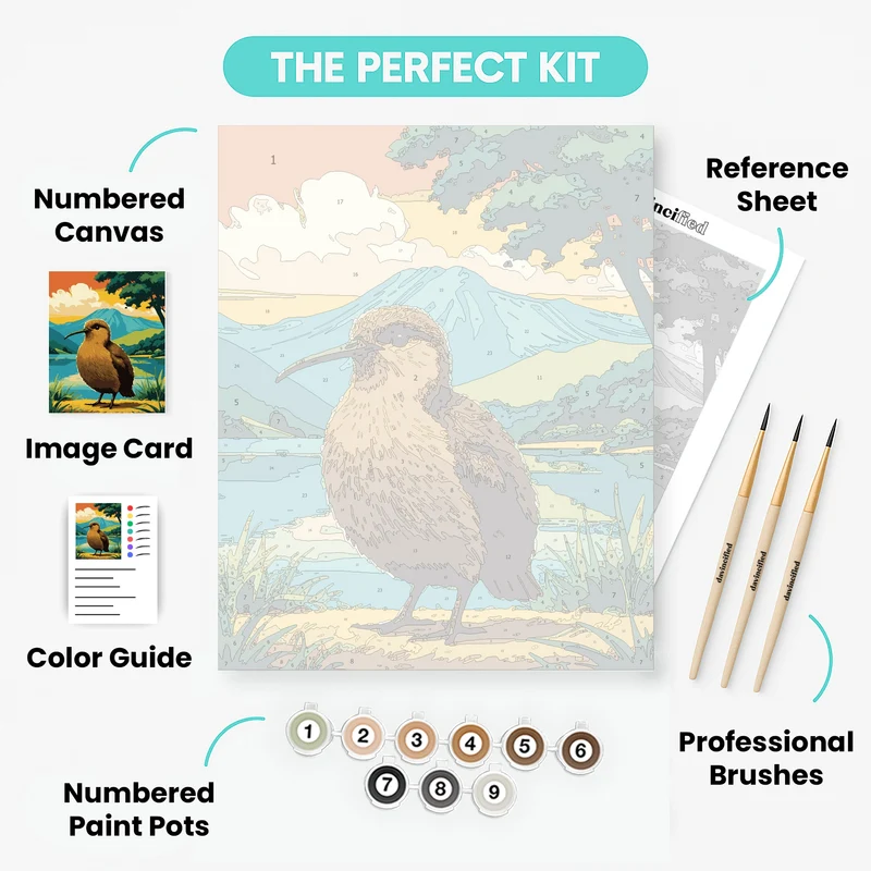 Kiwi Bird by the Lake - Paint by Numbers Kit