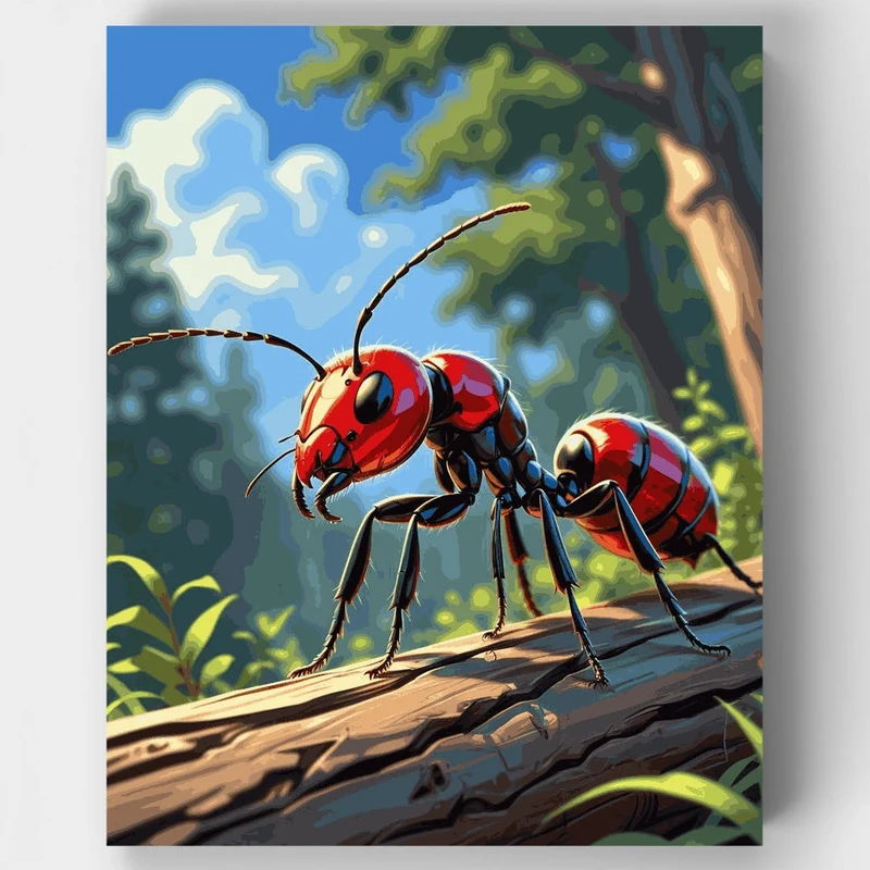 Red Ants in the Forest - Paint by Numbers Kit
