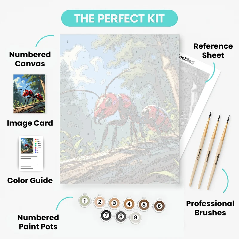 Red Ants in the Forest - Paint by Numbers Kit