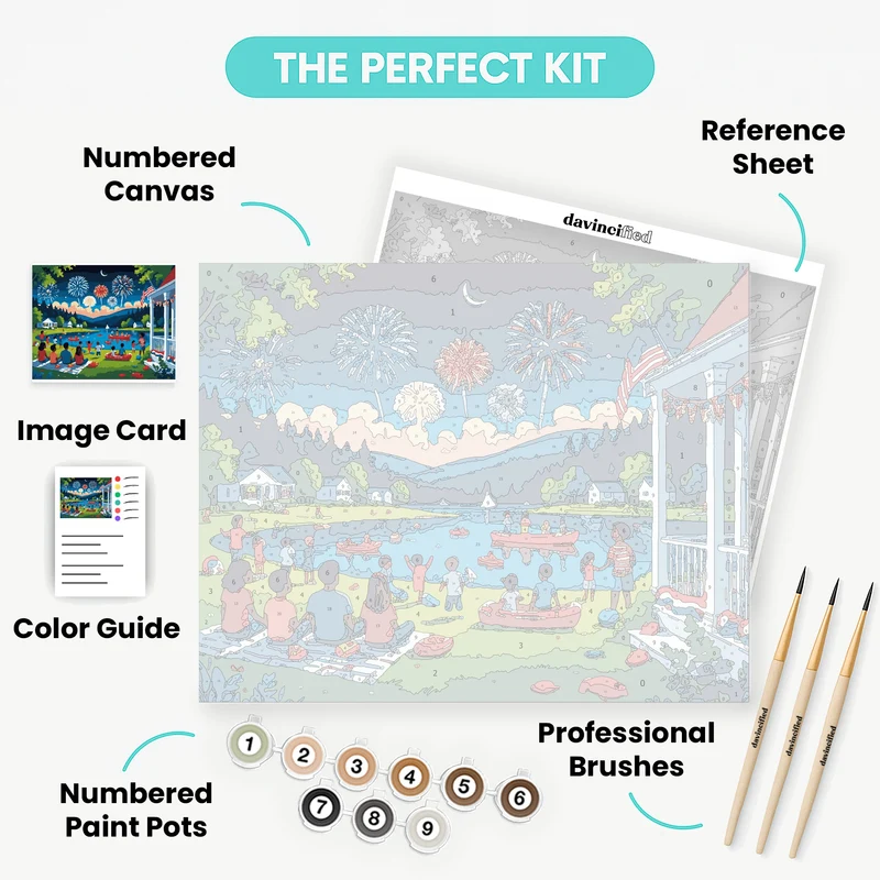 Fourth of July Lakeside Celebration - Paint by Numbers Kit