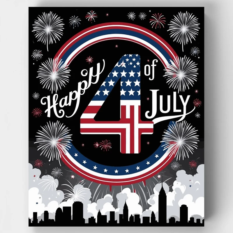 Happy 4th of July - Paint by Numbers Kit